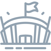 Blue icon of a sports stadium
